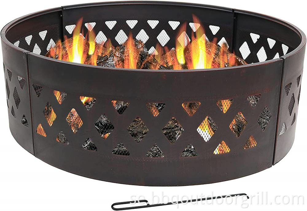 Outdoor heavy duty metal round wood burning brazier